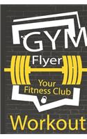 F4 Workout log book & Fitness Journal Flyer Your Fitness Club