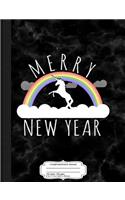 Merry New Year Composition Notebook: College Ruled 93/4 X 71/2 100 Sheets 200 Pages for Writing