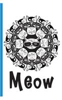 Meow - Cool Cats: List and Notes College Ruled Notebook