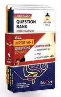 Educart One-shot Question Bank CBSE Class 10 Bundle - Science, Maths, SST & English for 2024 (4 books)