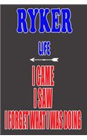 RYKER life I came I saw I forget what I was doing