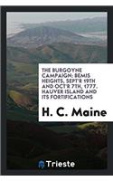 THE BURGOYNE CAMPAIGN: BEMIS HEIGHTS, SE