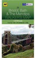 Walker's Map Bristol, Bath & the Mendips