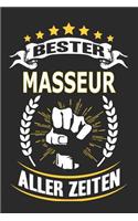 Bester Masseur aller Zeiten: Notizbuch, Notizblock, Geschenk Buch mit 110 linierten Seiten