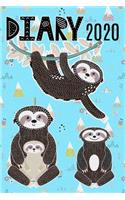 2020 Daily Diary Journal, Cute Sloth Family