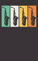 Notebook: College Ruled 6x9 120 Pages Saxophone Sax Player Gift Jazz Music Retro Instrument Teacher