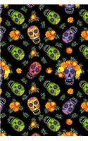 Day Of The Dead Pattern Sugar Skull Santa Muerte 29: Blank Dot Grid Notebook for Day Of The Dead Lovers