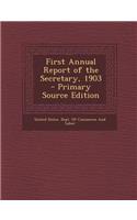 First Annual Report of the Secretary, 1903 - Primary Source Edition
