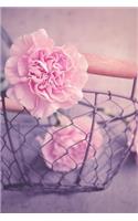 Pink Carnations in a Rustic Wire Basket Flower Journal: 150 Page Lined Notebook/Diary