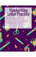 Handwriting Letter Practice: ABC Preparation - Learn Alphabet Print Letters - Primary and Preschool - Purple School