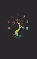 Tree moon-phases Peace Notebook: Notebook / 6x9 Zoll / 120 dotted Pages