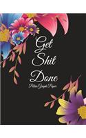 Get Shit Done: Polar Graph Paper: Black Book Flowers, 5 Degree Polar Coordinates 120 Pages Large Print 8.5" x 11" Polar Graph Paper Notebook