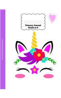 Primary Journal Grades k-2: Unicorn primary journal top half blank composition book