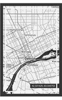 Weekly Planner: Book with Detroit Michigan Map Cover Design ( USA )