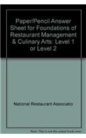 Paper/Pencil Answer Sheet for Foundations of Restaurant Management & Culinary Arts
