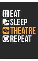 Theatre Notebook - Funny Theatre Lover Eat Sleep Theatre Repeat - Theatre Journal
