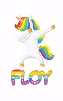 Floy: Floy Journal Notebook Dabbing Unicorn Rainbow