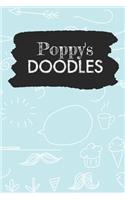 Poppy's Doodles: Personalized Teal Doodle Notebook Journal (6 x 9 inch) with 110 dot grid pages inside.