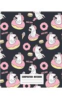 Composition Notebook: College Ruled Lined Book Pages Unicorn Rainbow For Girls Kids School Students And Teachers Note Journal Notebooks 100 Pages(12 Composition School Notebooks)