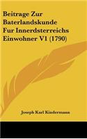 Beitrage Zur Baterlandskunde Fur Innerdsterreichs Einwohner V1 (1790)