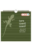 Here Lizard, Lizard 8x8 Calendar W/Die-Cut