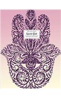 Graph Paper Notebook - Square Grid Journal: Hamsa Design; Pink and Purple (Trendy Journals)