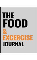 The Food & Exercise Journal - Gray Design: 7.5" x 9.25", 100 Page-Personal Food & Exercise Diary Journal, Durable Matte Cover(Food Journals for Weight Loss & Tracking Meals)