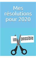 Mes résolutions pour 2020: Notez tout ce que vous pensez possible....ou impossible