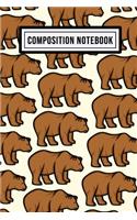 Bear Wide Ruled Composition Notebook