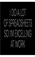 I Do A Lot Of Spreadsheets So I'm Excelling At Work Blank Lined Journal For Accountants