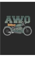 Awo: 6x9 Motorbikes - lined - ruled paper - notebook - notes