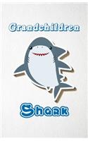 Grandchildren Shark A5 Lined Notebook 110 Pages: Funny Blank Journal For Lovely Family Baby Shark Birthday Wild Ocean Relative First Last Name. Unique Student Teacher Scrapbook/ Composition Great F