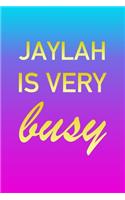 Jaylah: I'm Very Busy 2 Year Weekly Planner with Note Pages (24 Months) - Pink Blue Gold Custom Letter J Personalized Cover - 2020 - 2022 - Week Planning - 