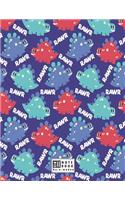 Notebook: Dinosaur says RAWR on dark blue cover and Lined pages, Extra large (8.5 x 11) inches, 110 pages, White paper(5 Dinosaur Says Rawr on Dark Blue Notebook)