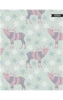 Notebook: Moose In Sweater Winter Journal for Girls and Women - 8.5x11 Large Lined Diary for Writing Journaling School or Work