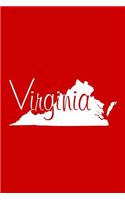 Virginia - Red Lined Notebook with Margins: 101 Pages, Medium Ruled, 6 x 9 Journal, Soft Cover
