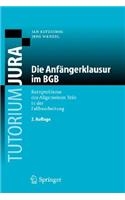 Die Anfangerklausur Im Bgb: Kernprobleme Des Allgemeinen Teils in Der Fallbearbeitung