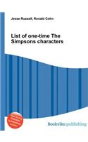 List of One-Time the Simpsons Characters: (English)
