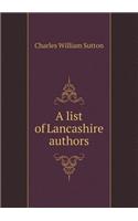 A List of Lancashire Authors