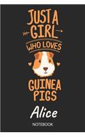 Just A Girl Who Loves Guinea Pigs - Alice - Notebook