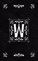 Scandinavian Design Floral Monogram Daily Journal Notebook - Letter W