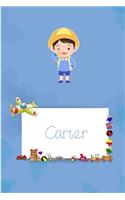 Carter: Personalized Name 6 x 9 Inch Matte Softcover Paperback Notebook Journal With 120 Blank Lined Pages Gift For Boys Teens Men