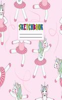 Sketcbook: Cute Unicorn Kawaii Sketch Book for Girls, Kids, Teens, Women (Perfect for Sketching, Drawing, Doodling, Journal, Note Pad, Birthday Party Favors)