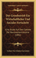 Grossbetrieb Ein Wirtschaftlicher Und Socialer Fortschritt