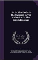 List Of The Shells Of The Canaries In The Collection Of The British Museum