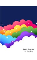 Daily Journal For Teen Girls: Rainbow Clouds Cover Large Journal 8.5 x 11