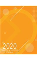 2020 Calendar With Orange Circle Jan - Dec 2020
