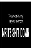 You worst enemy is your memory. Write shit down!