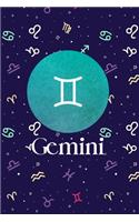 Gemini: Zodiac signs notebook 125-Blank Lined 6x9 College- Gemini Zodiac Design Journal (Gemini Zodiac Gifts) (Volume 1): (Gemini Zodiac notebook Gifts)