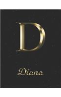 Diana: 1 Year Daily Planner (12 Months) - Yellow Gold Effect Letter D Initial First Name - 2020 - 2021 - 365 Pages for Planning - January 20 - December 20 